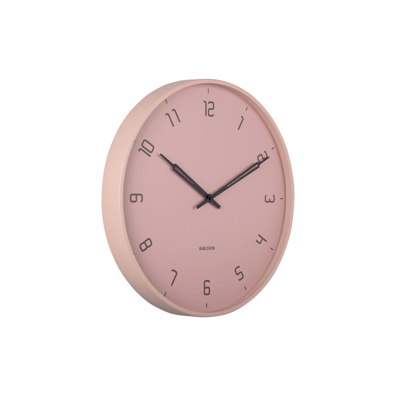 Wanduhr Stark Eisen Analogue Quartz Movement / Crystal Tabletop Clock, Faded pink