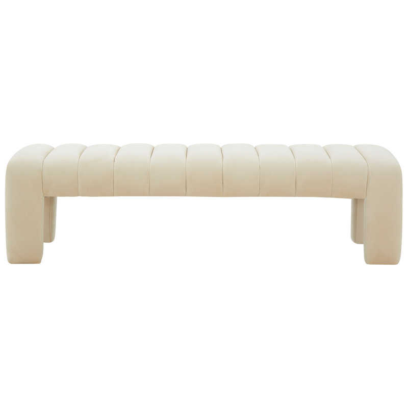 Bellisima Upholstered Bench, Cream Velvet