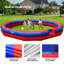 Fosse à balles GaGa 2 couches avec souffleur interne Wellcomer 22FT, terrain portatif léger pour les jeux dans la cour, les écoles et les loisirs en famille - rouge et bleu-124256784-124256779