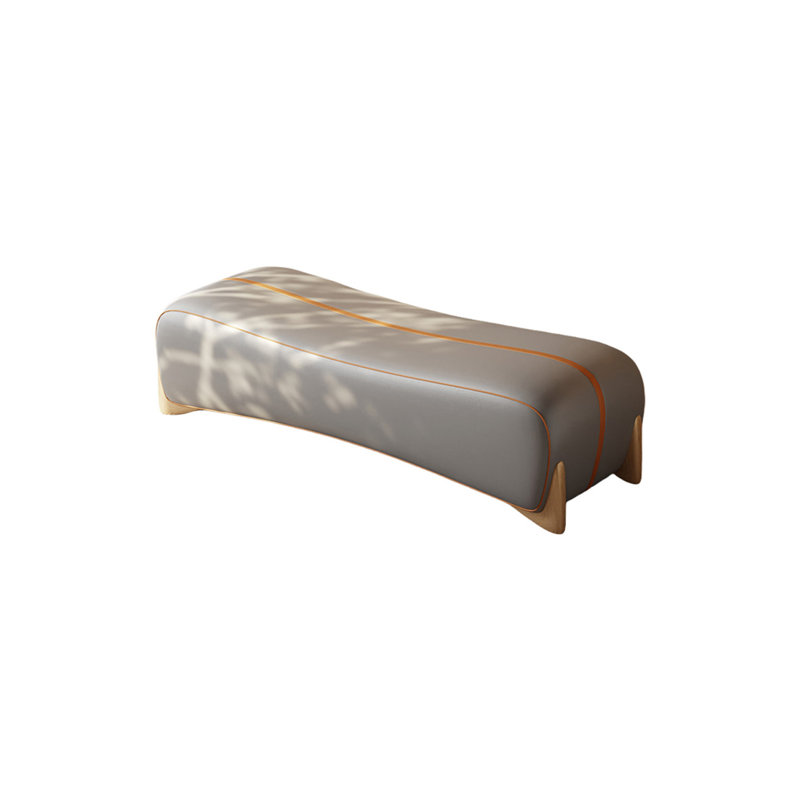 Banc rembourré en cuir, Gris