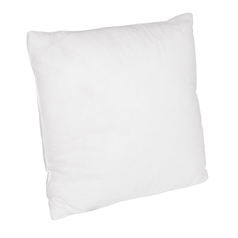 Garniture de coussin carré en oléfine 18 po avec bourre en polyester, ensemble de 2, Carré 18 po