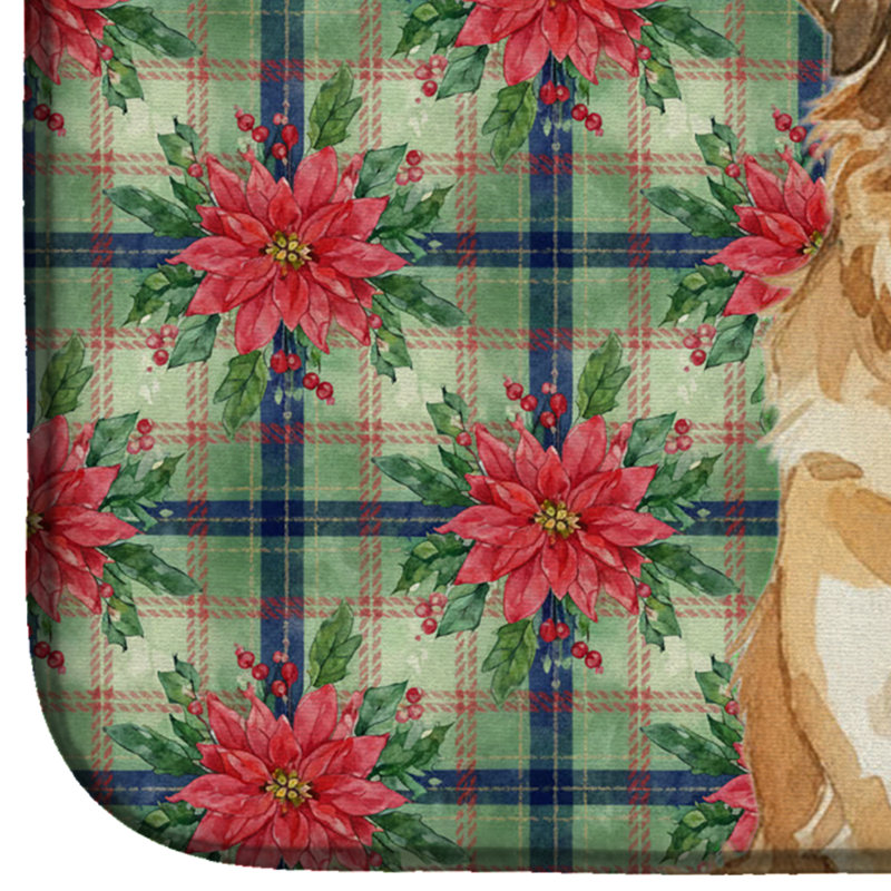 Tapis de vaisselle Sandy Leonberger Christmas PoinsettIas