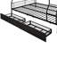 Lit superposé double au-dessus de grand lit double, noir. Structure en fer assurant. Gain de place pour. Option d'assemblage facile-1475042055