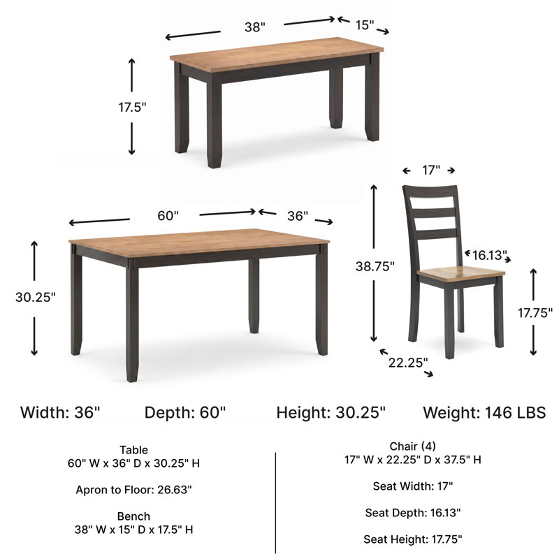 Malkin 6 - Person Four Leg Base Dining Set