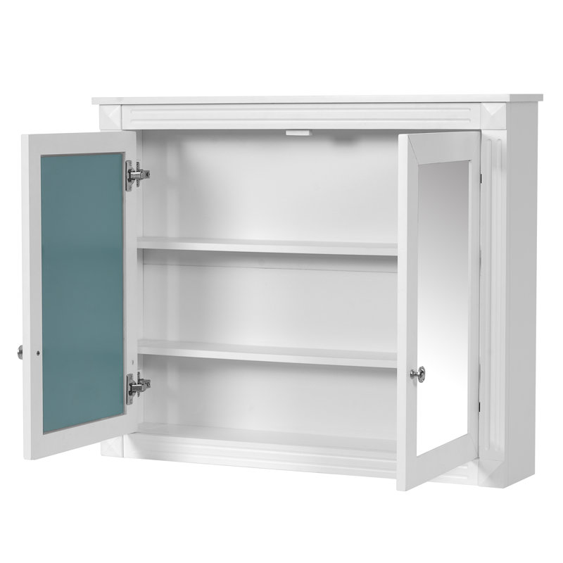 Armoire à pharmacie 36 po x 28 po, armoire de rangement murale moderne avec 2 tablettes réglables et 2 miroirs