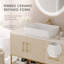 Ensemble de meuble-lavabo simple 47 po avec lavabo vasque en céramique, ensemble tout-en-un avec tiroirs de rangement et poignées dorées 47 po