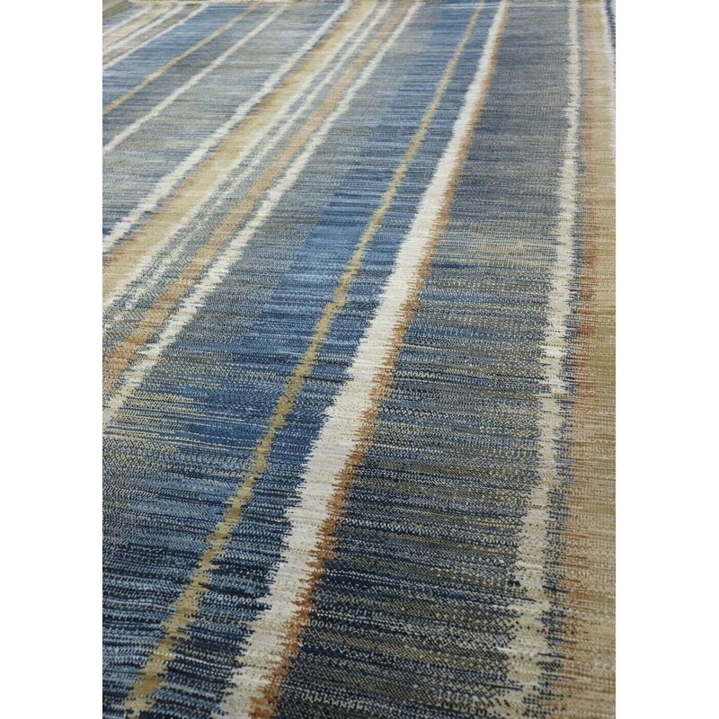 Striped Area Rug in Navy/Copper/GrayIvory, Rectangle 10'1" x 14'2"