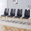 Ensemble de chaises de salle à manger rembourrées en similicuir avec dossier, pieds en métal-102348711-102348730
