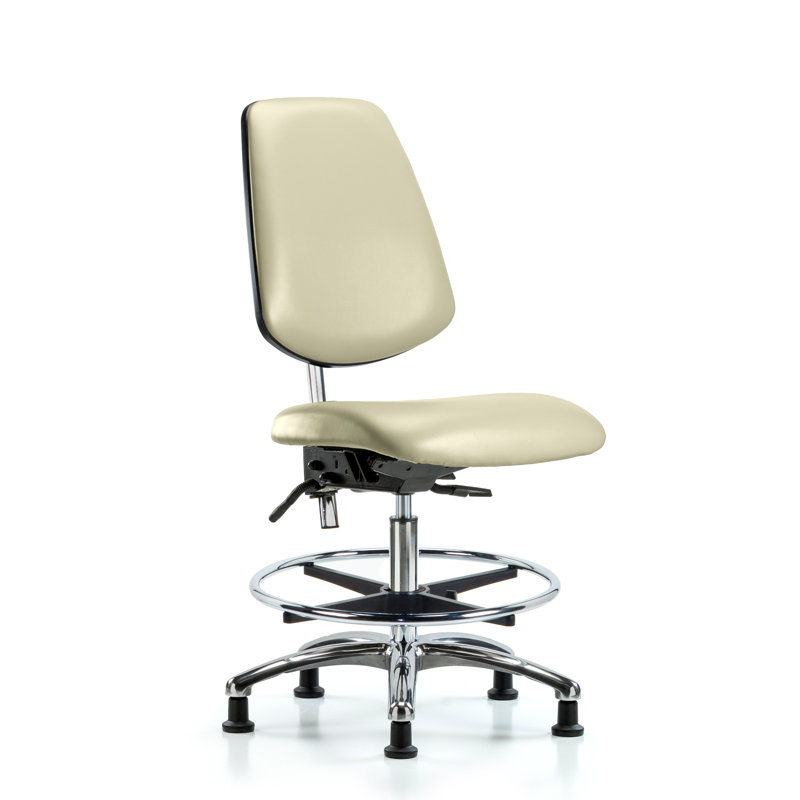 Miah Vinyl Drafting Chair, Adobe, Casters, Not Included