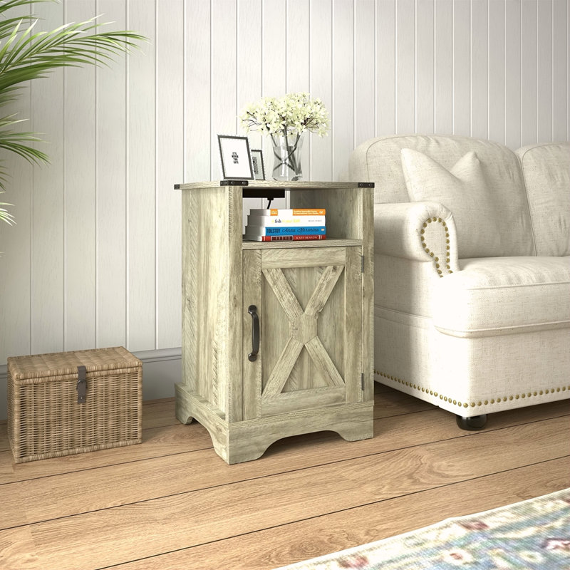 Table de chevet avec station de charge, Gris