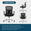 Fauteuil de bureau ergonomique en filet Lisabella de 26,7 po pour 500 lb avec support lombaire réglable-263360802
