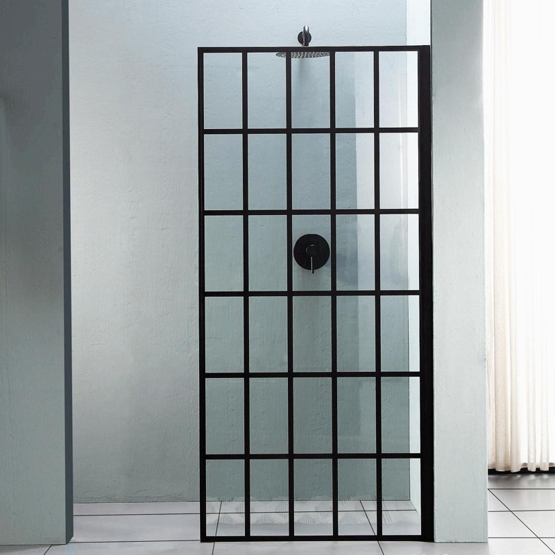 34'' - W x 72'' H Single Added Door Frameless Shower Door with