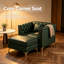 Canapé Chesterfield modulaire une place en similicuir avec pouf, vert-138687847