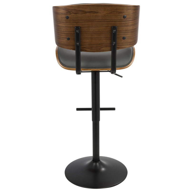 Ensemble de 3 tabourets de bar réglables Lombardi, Siège gris / structure noire, 3
