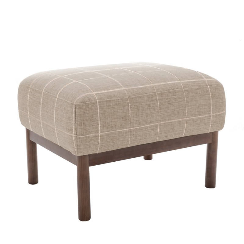 Kreindler Upholstered Ottoman, Brown Polyester