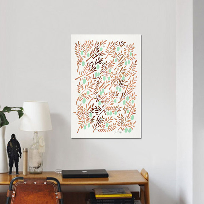 « olive branches iii », reproduction d’art sur toile, H 60 po x l 40po x P 1,5 po