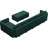 Teangela 143'' Variable Modular Velvet Sectional L Shaped Upholstered Couch Storage Sofa-109626917