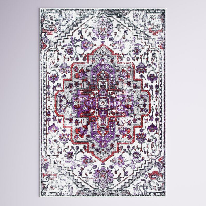 Tapis ivoire / mauve Lampeter, Rectangle 4 pi x 6 pi