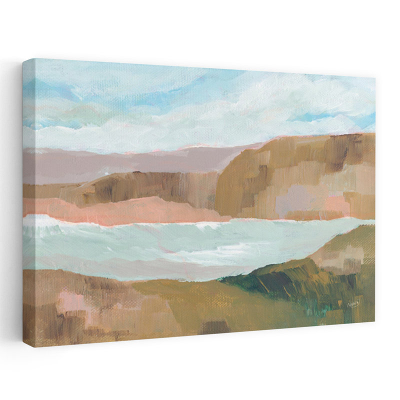 Argile et Ciel I Paysage abstrait contemporain de plage - Impression d'art mural, H 16 po x l 24 po