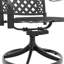 Ensemble de salle à manger 5 pièces en aluminium coulé résistant aux intempéries, comprenant 4 chaises pivotantes et une table rectangulaire avec cadre noir-1506998551