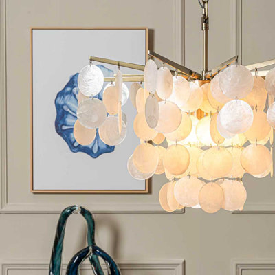 Lustre 4 lumières Camiz Coastal Capiz Tierd Camisa