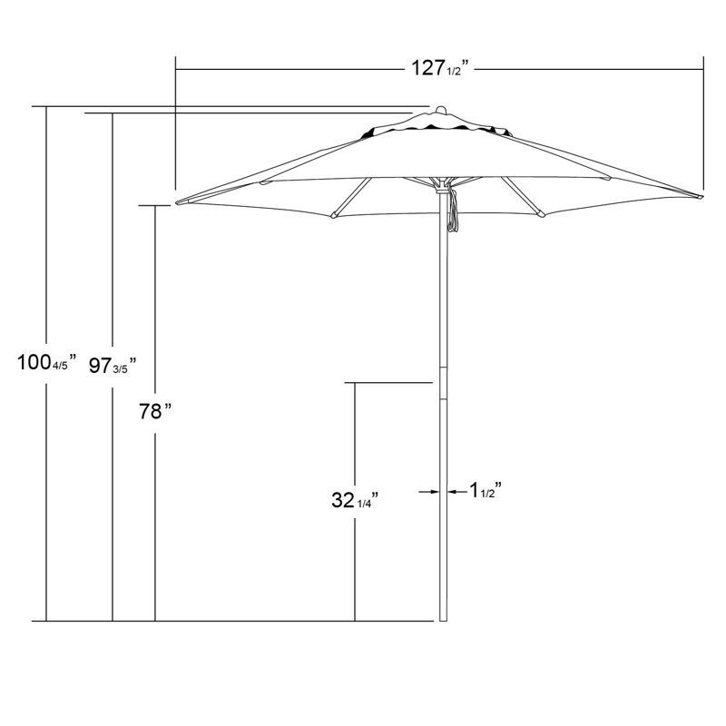Parasol de marché Henry Street, Bleu marine - polyester