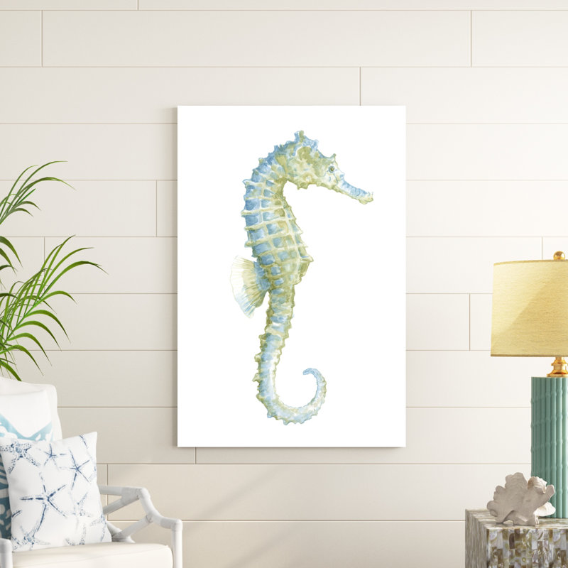 Aquarelle hippocampe I, H 48 po x l 32 po x P 1,25 po