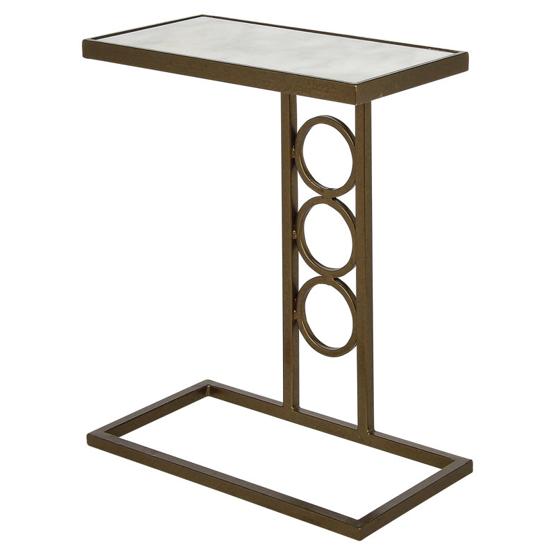 Ringlet End Table, Bronzed Brass, Carrera Marble