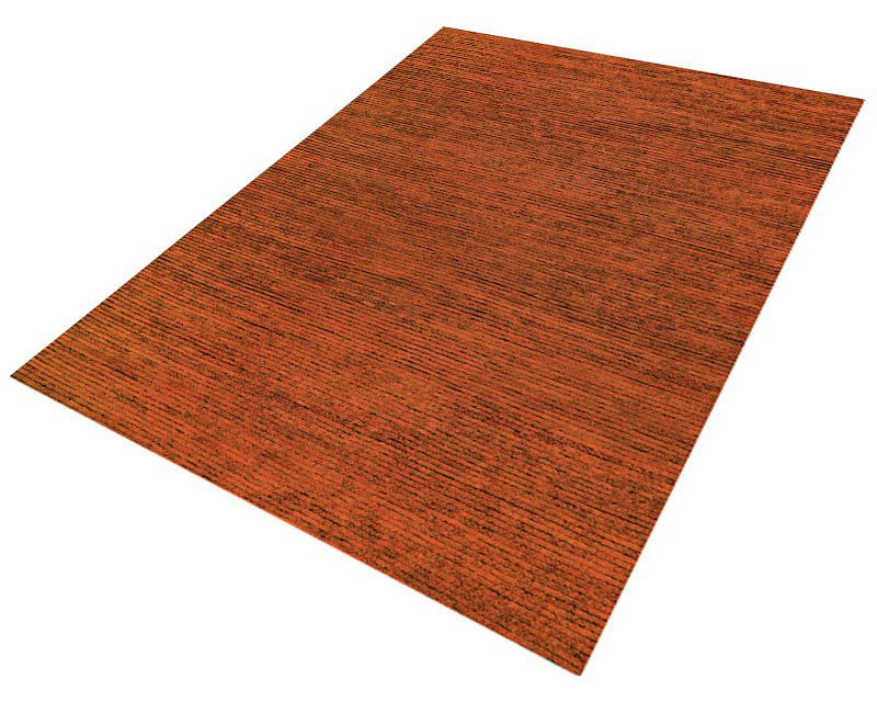 Hidden Path Striped Area Rug in Black/Orange, Rectangle 2' x 3'