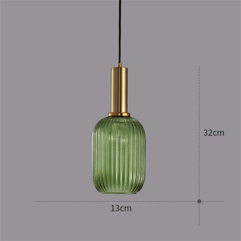 URBNLIVING 1 - Light Single Pendant, Green, 32cm H x 13cm W x 13cm D