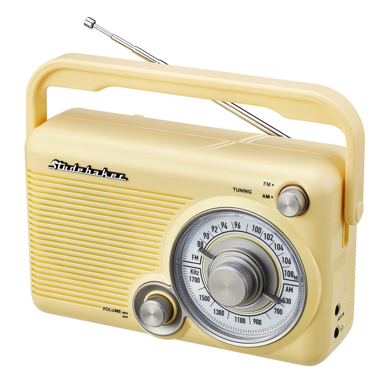 Radio portative décorative, Jaune