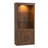 78.75''H 4-Tier Display Shelf, With LED Ceiling Warm Light, Freestanding Farmhouse Bookcases With Storage & Doors
