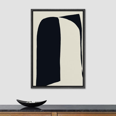 «Duotone Geometric Mid-Century», reproduction de cadre flottant sur toile