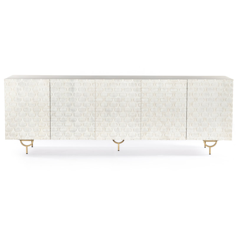 Rio Solid Wood TV Stand, White Wash