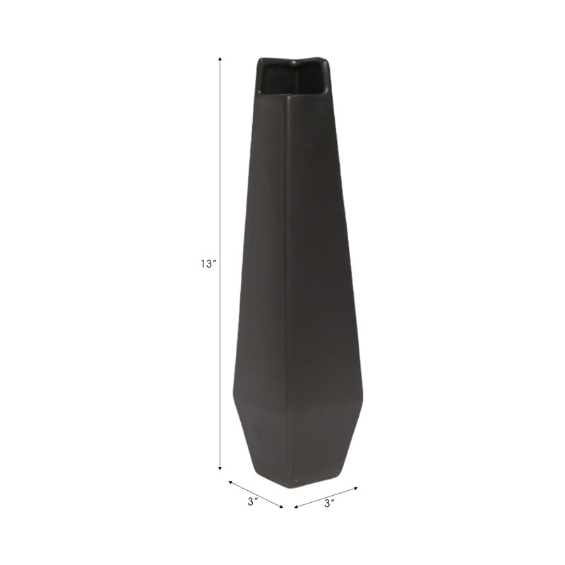Vase en céramique 13 "Davenport, H 13 po x l 3 po x P 3 po
