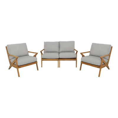 Hatteras Solid Wood 4 - Person 3 Piece Teak Sofa Seating Group with Cushions
