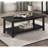 Castleton Distressed Java Wood Coffee Table With Shelf