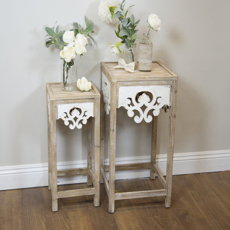 Shelton Solid Wood Top Nesting Tables End Table