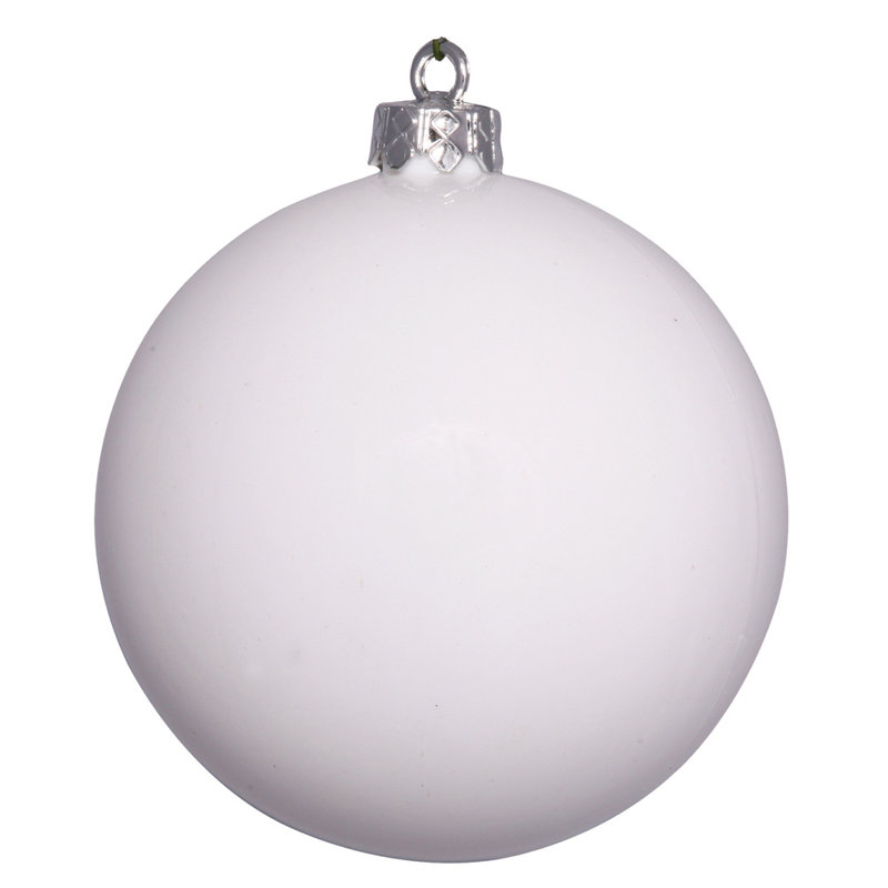 Shatterproof Christmas Ball Ornament, 10" H x 10" W x 10" D, Shiny White