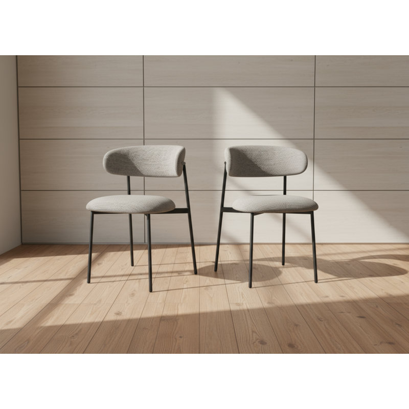 Luna Fabric Dining Chair, Light Grey