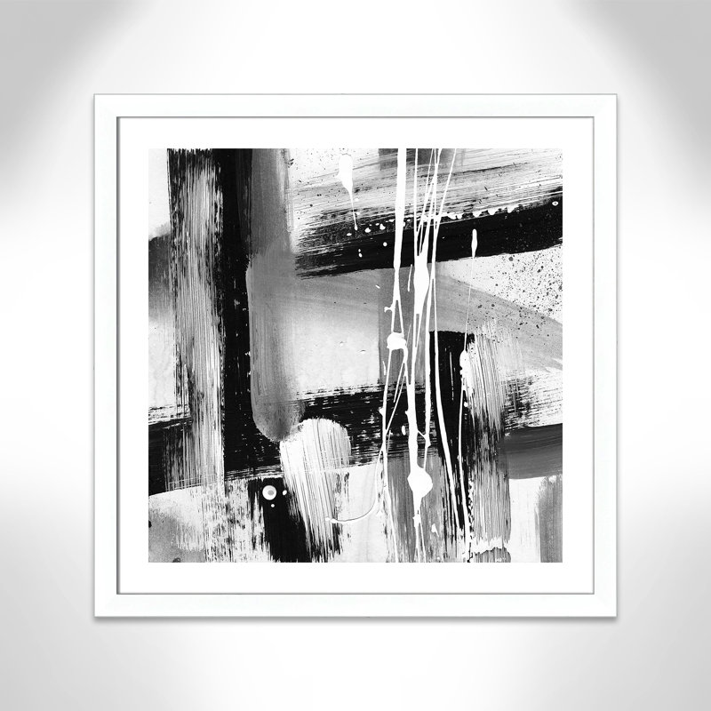 Damiah Modern Expressions I - noir et blanc - Impression sur papier encadré, Blanc mat