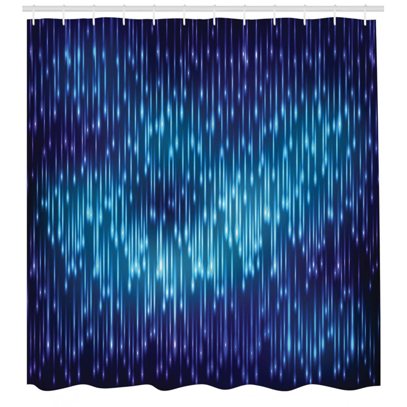 Rideau de douche simple rain with lights décoration, H 69 po x l 105 po
