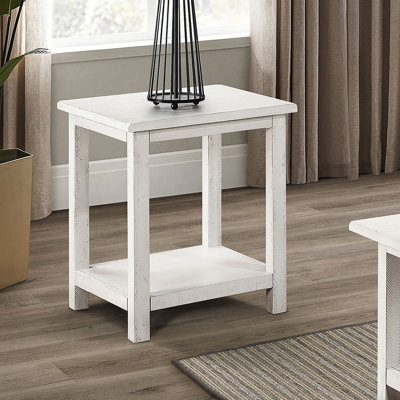 Table de bout en bois avec tablette