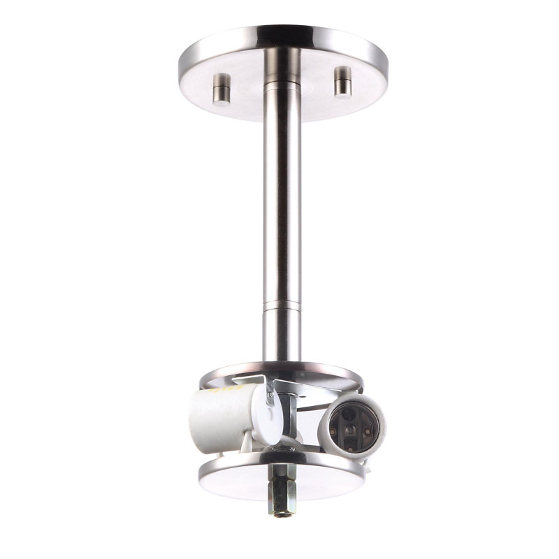Drum - Vaneer Semi Flush Mount, Brulee, Satin Nickel