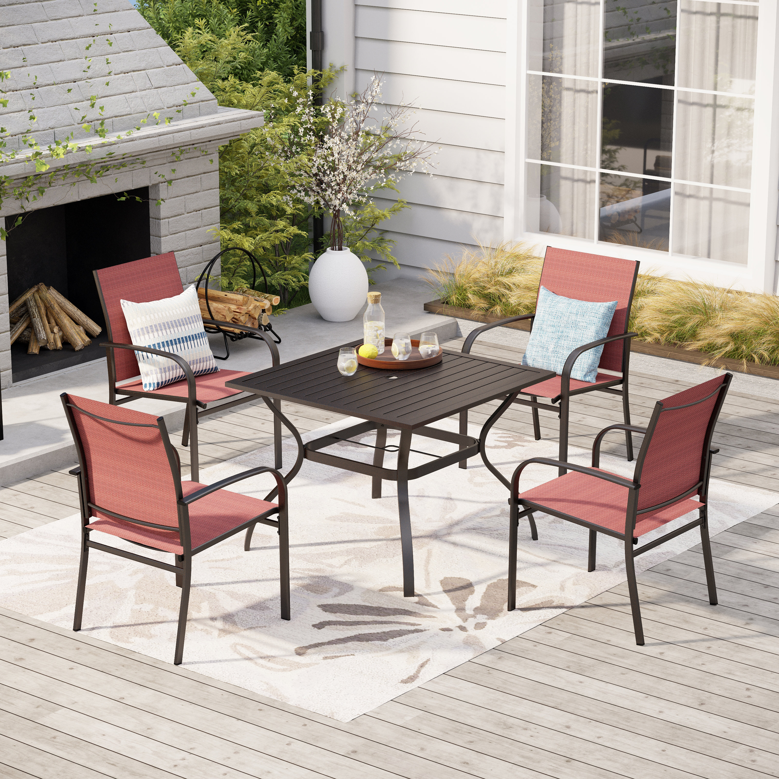 Lark Manor™ Argyri Square 4 - Person 37" Long Dining Set & Reviews | Wayfair