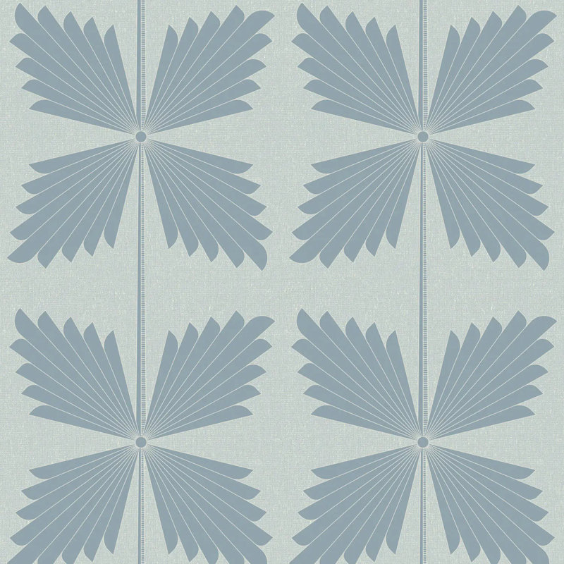 Palmetto - Wallpaper, Blue Gray, Peel & Stick