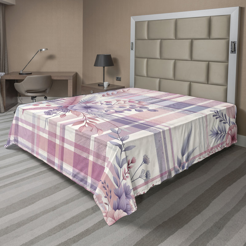 Polyester Striped Flat Sheet, Queen Flat Sheet