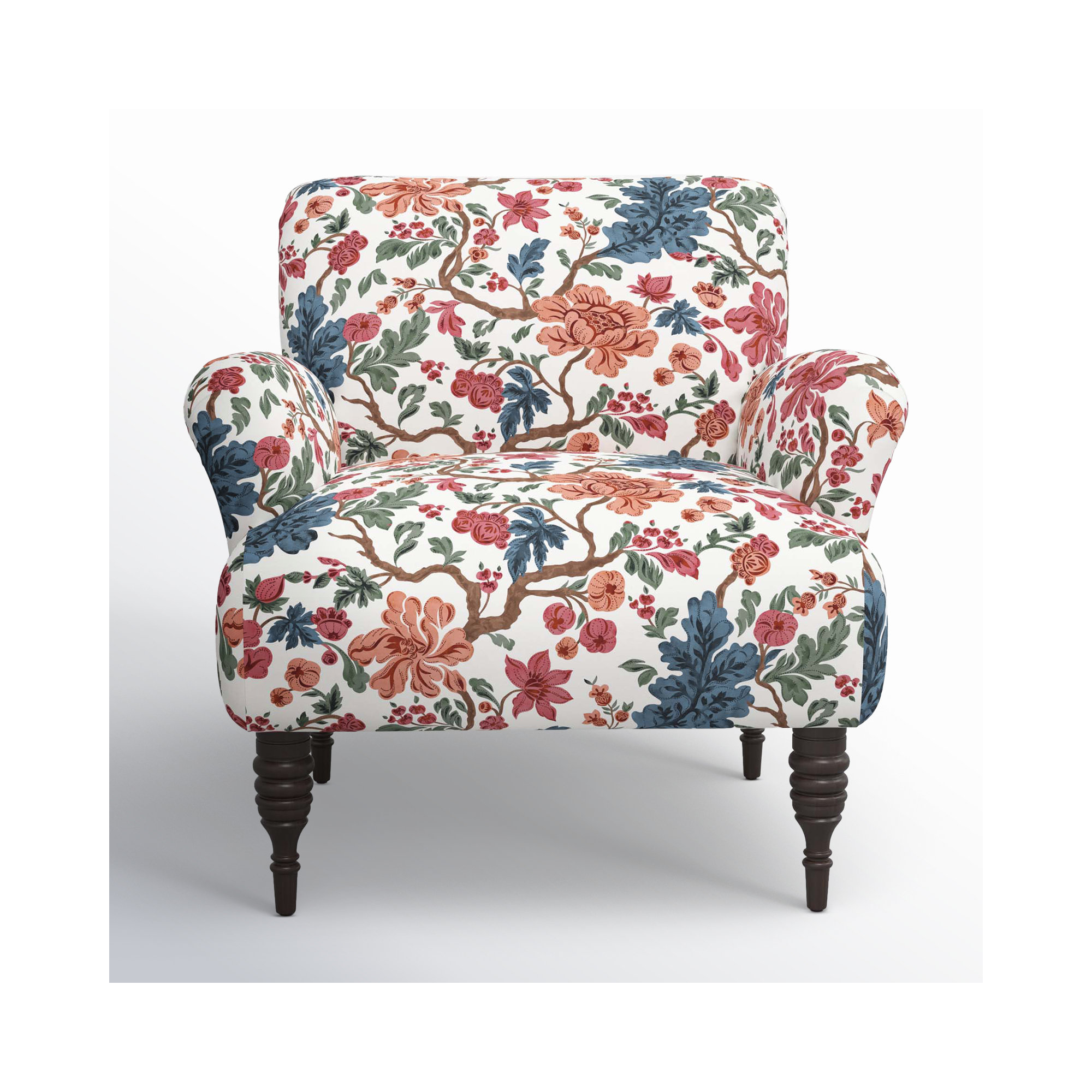 Allura Upholstered Armchair, Blockprint Multi