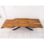 Solid Wood Top Metal Base Dining Table