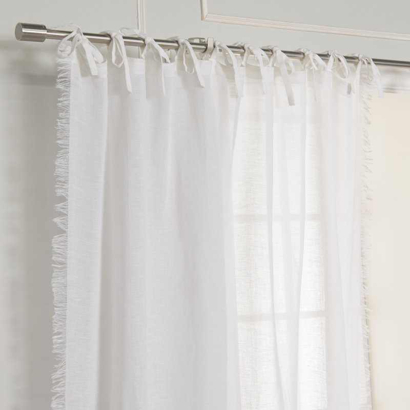 Natasha Sheer Curtain, White, 52" W x 96" L